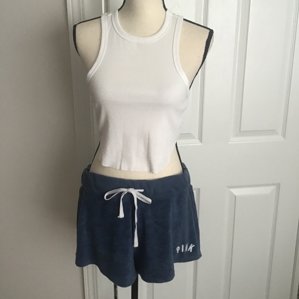 Vintage rare terry vs pink logo shorts